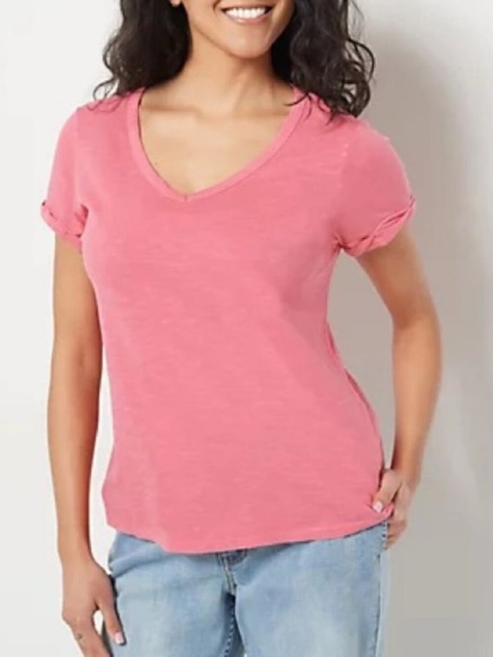 Candace Cameron Bure The Sunkissed Garment Dyed Linen Blend Tee